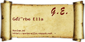 Görbe Ella névjegykártya